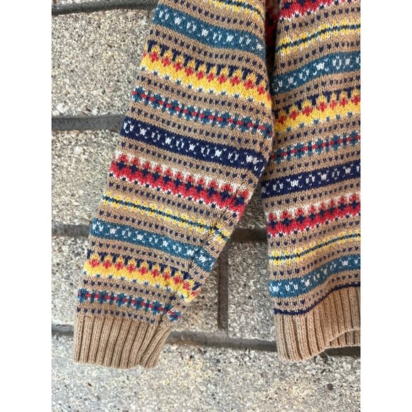 Janie & Jack Kids Fair Isle Knit Sweater Size 6 Multicolor Cotton Blend Cozy Win - Picture 4 of 6